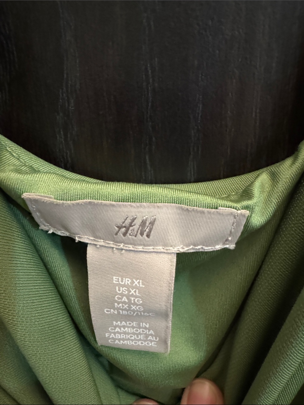 H&M Olive Green Cowl Neck Spaghetti Strap Midi Dress - Picture 2 of 3